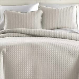 Southshore Fine Linens Oversized Lightweight 3 Pc Quilt Set Off White Full/Queen